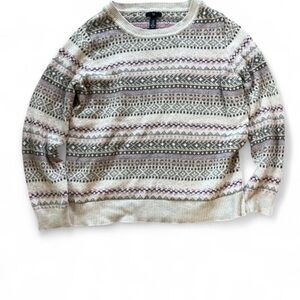 GAP Fair Isle Sweater in Cream and Pink